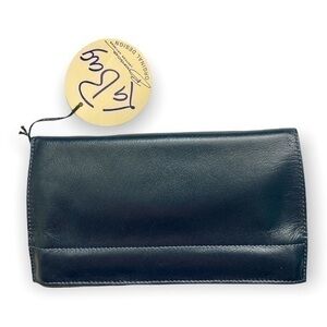 Bosca blue leather wallet nwt